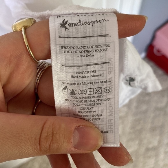 One Teaspoon tunic dress beach coverup, white, size S - Picture 6 of 7